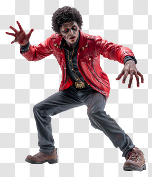 Thriller - Red Jacket Zombie Pose Transparent PNG