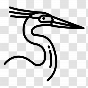Heron - Heron Line Art Profile Transparent PNG