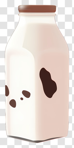 Glass Bottle - Cow-Themed Milk Bottle Illustration Transparent PNG
