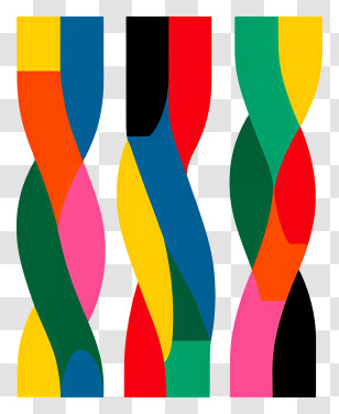 Colorful Streamers - Colorful Abstract Patterns In Geometric Design Transparent PNG