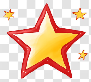 Red Star - Yellow Star With Red Border Illustration Transparent PNG