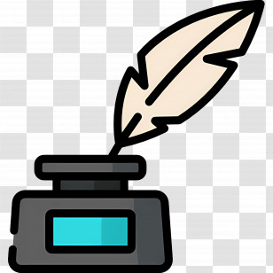 Feather Ink - Vintage Quill And Ink Set Transparent PNG
