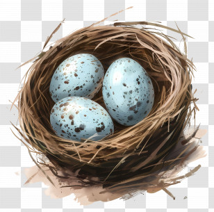 Bird Eggs - Speckled Eggs In A Nest Transparent PNG