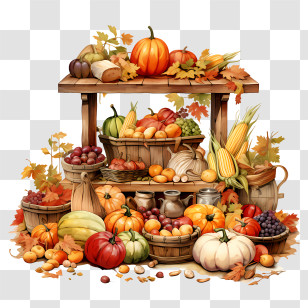 Autumn Harvest - Autumn Harvest Vegetables Display Transparent PNG