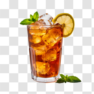 Ice Tea
 - Refreshing Glass Of Iced Tea With Lemon Transparent PNG