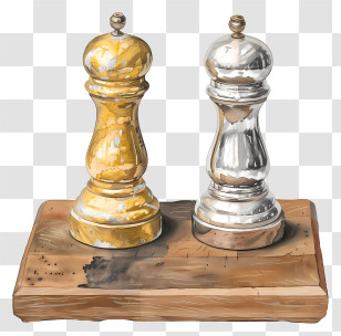 Pepper Shaker - Wooden Base Salt And Pepper Shakers Transparent PNG