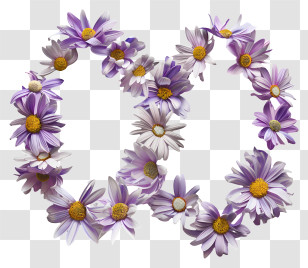 Infinity Symbol - Purple Daisy Flower Wreath Illustration Transparent PNG