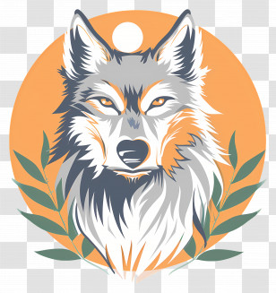 Wolf Logo - Calm Wolf With Nature Background Transparent PNG