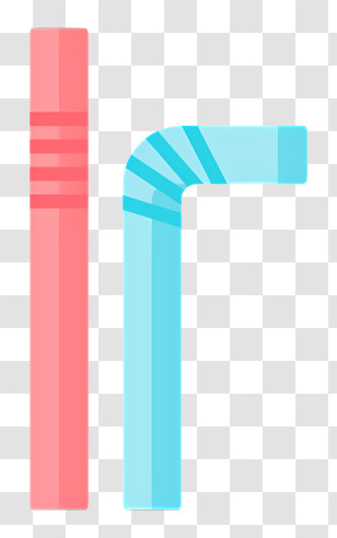 Drinking Straws - Red And Blue Bendable Straws Transparent PNG
