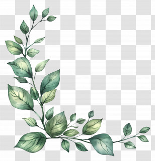 Border Leaf - Leafy Corner Decoration With Transparent Background Transparent PNG