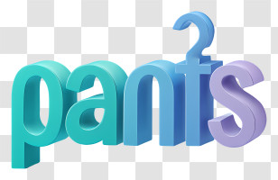 Pants Logo - 3D 'Pants' Word Design Transparent PNG
