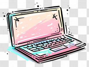 Laptop Clipart - Colorful Laptop For Digital Creativity Transparent PNG
