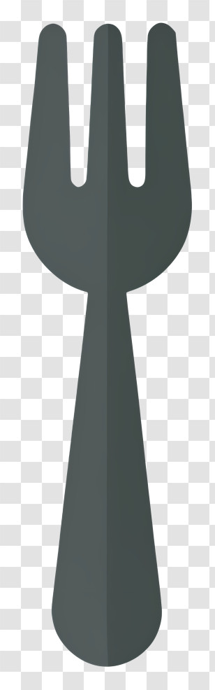 Cartoon - Minimalist Fork Silhouette Transparent PNG