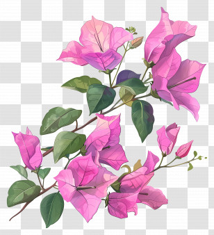 Bougainvillea Flower - Pink Bougainvillea Flowers In Bloom Transparent PNG
