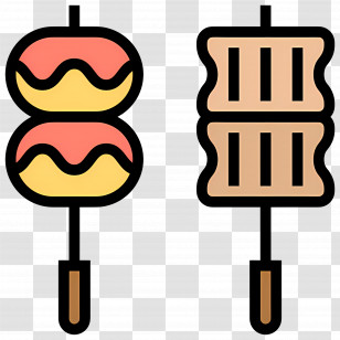 Street Food - Cartoon Skewered Snacks Illustration Transparent PNG