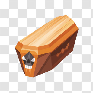 Coffin - Wooden Coffin With Skull Transparent PNG