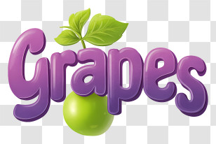 Grapes Logo - Grapes Playful Purple Wordmark Transparent PNG