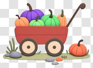 Pumpkin Wagon - Stylized Pumpkin Wagon Transparent PNG