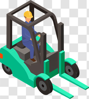 Icon - Isometric Forklift With Operator Illustration Transparent PNG