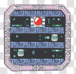 Square Machine - Futuristic Circuit Board Design Transparent PNG