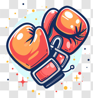 Orange Boxing Gloves - Orange Boxing Gloves Illustration Transparent PNG