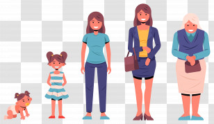 Human Life Cycle - Illustration Of Stages Of Life Transparent PNG