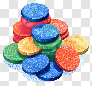 Heap Of Money - Stack Of Colorful Coins Transparent PNG