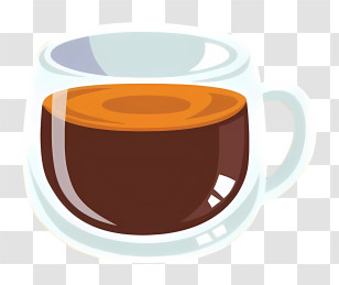 Coffee - Glass Coffee Cup With Hot Drink Transparent PNG