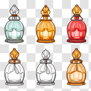 Perfume Bottle - Assorted Perfume Bottles In Artistic Style Transparent PNG