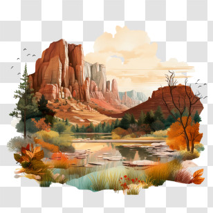 National Park Service Founders Day - Beautiful Mountain Landscape With Lake Transparent PNG