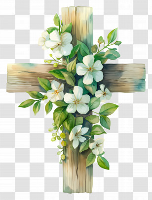 Christian Cross - Floral Cross Decoration Transparent PNG