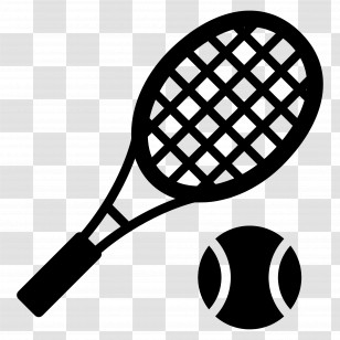 Tennis Racket - Tennis Racket And Ball Silhouette Transparent PNG