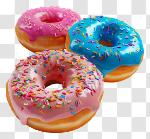 Glazed Doughnuts - Colorful Glazed Donuts With Sprinkles Transparent PNG