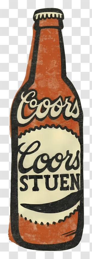 Coors - Vintage Coors Beer Bottle Illustration Transparent PNG
