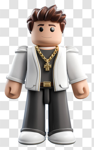 Roblox Style Character - Stylish Roblox Character With A Chain Transparent PNG