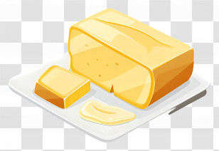 Butter - Golden Butter Block Illustration Transparent PNG