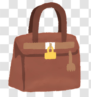 Fashion - Brown Handbag With Lock Transparent PNG