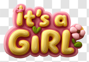 Its A Girl - It's A Girl Pink Celebration Badge Transparent PNG