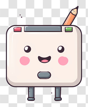 Cute Tablet With Pen - Cute Whiteboard With Pencil Transparent PNG