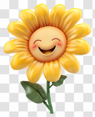 Flower - Happy Flower Character Transparent PNG