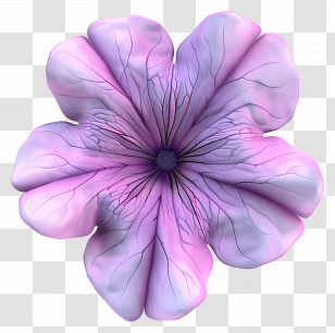 3d Flower - Purple Flower With Delicate Petals Transparent PNG