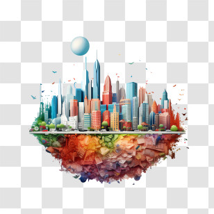World Urbanism Day - Floating City Concept Art Transparent PNG