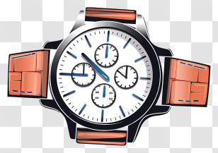 Wristwatch - Classic Analog Watch With Leather Strap Transparent PNG