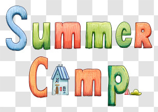 Summer Camp - Colorful Summer Camp Text For Outdoor Adventure Transparent PNG