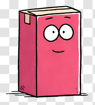 Box Outline - Red Cartoon Book With A Face Transparent PNG