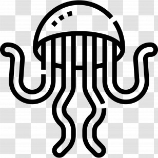 Jellyfish - Cute Jellyfish Doodle Transparent PNG