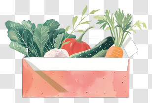 Vegetable Box - Assorted Vegetables In A Box Illustration Transparent PNG