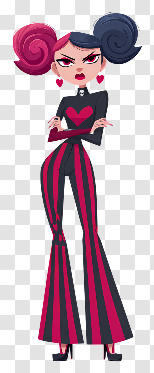 Velvette From Hazbin Hotel - Angry Pink-black Punk Girl Transparent PNG