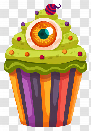 Halloween Cupcake - Creepy Cupcake Design For Halloween Transparent PNG