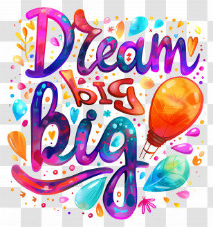 Dream Big - Dream Big Motivational Text Transparent PNG